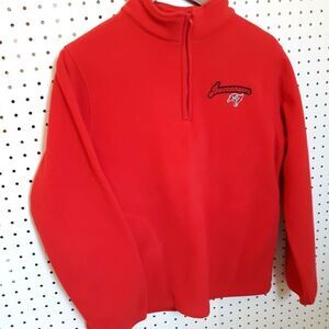 NFL for Her Tampa Bay Women's Medium Red 1/4 Zipper Fleece Pullover Top Jacket
